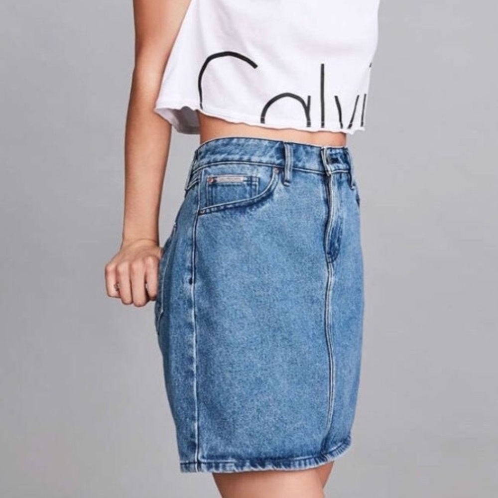 Calvin Klein Body Con Denim Skirt